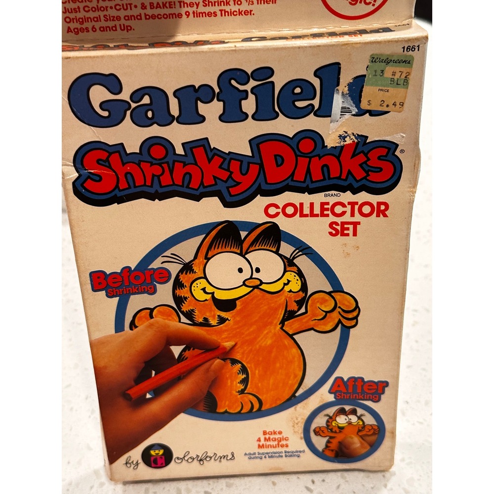 Vintage 1978 Garfield Shrinky Dinks Collector Set Colorforms Sealed 1661